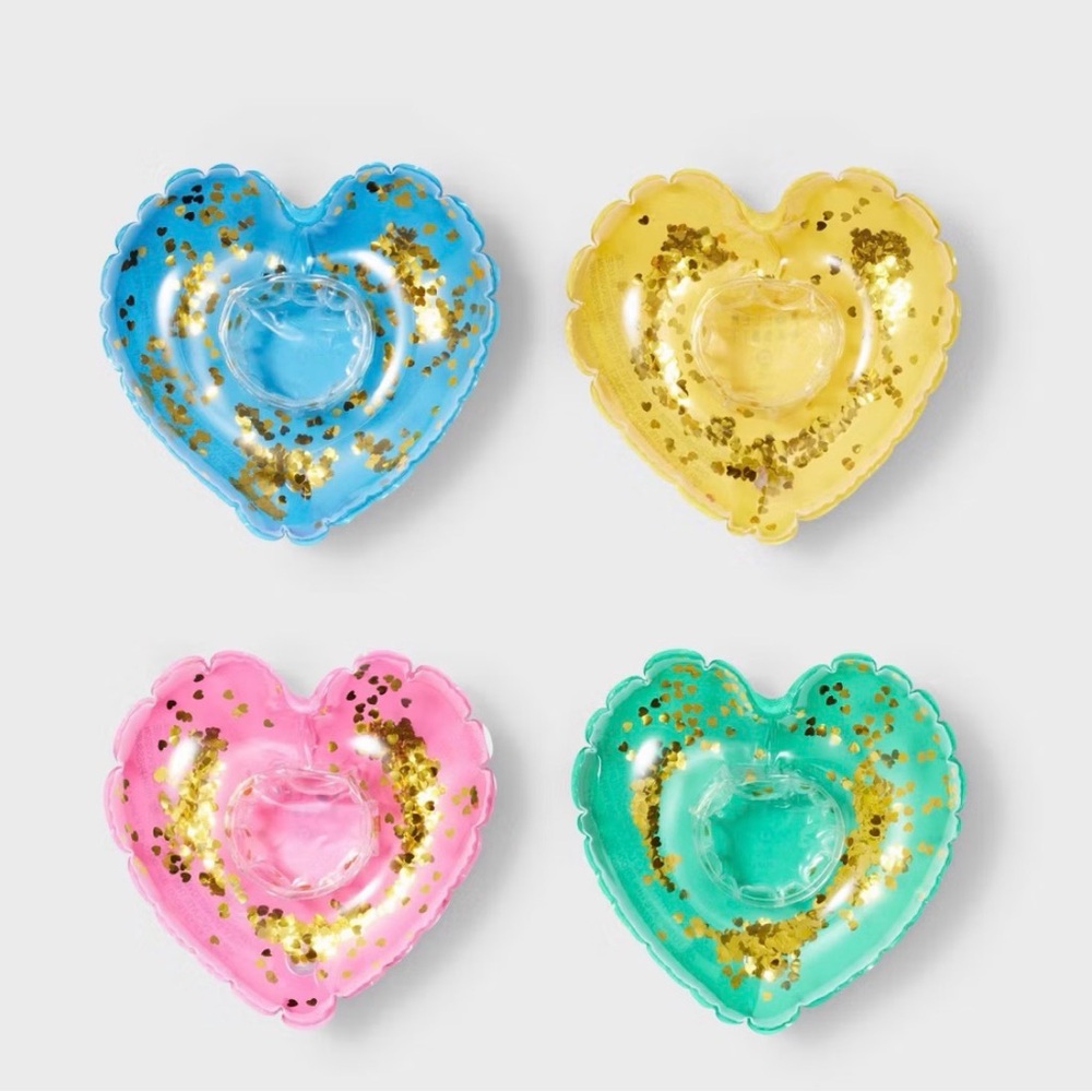 NEW! Roller Rabbit x Target 4pc Heart Drink Floats - Picture 2 of 4